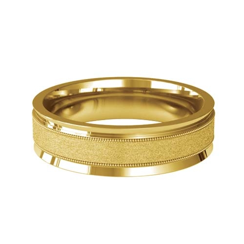 Patterned Designer Yellow Gold Wedding Ring - Deseo